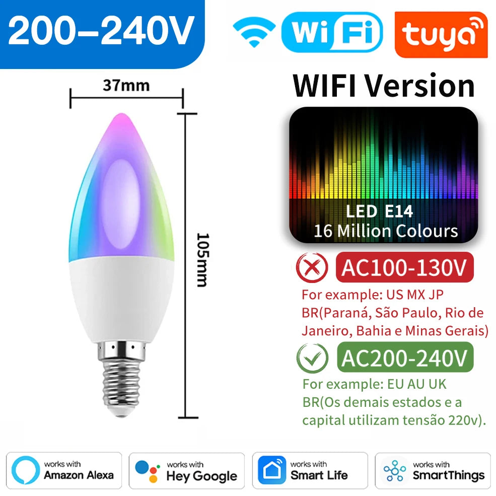 Smart Dimmable LED Light Bulb,  2700K-6500K RGB with Voice Control