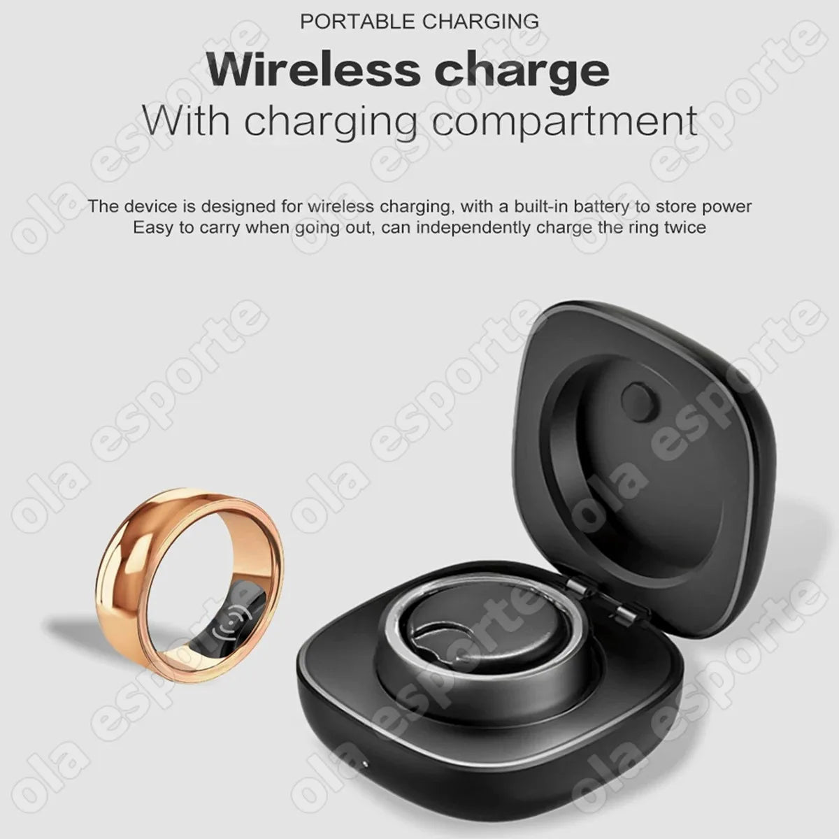 Smart Health Ring for Women and Men – Heart Rate, Body Temperature, Sport Tracking, Bluetooth Connectivity, and Wireless Charging – Compatible with Xiaom