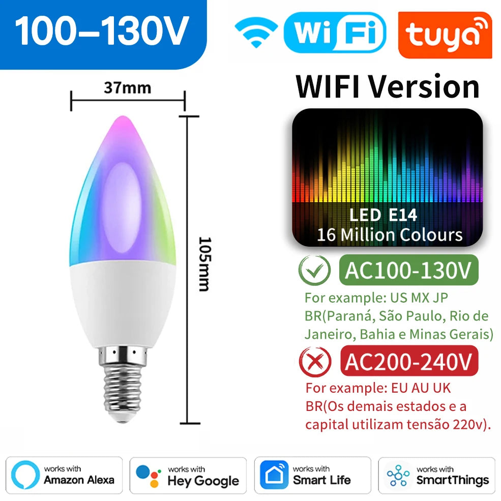 Smart Dimmable LED Light Bulb,  2700K-6500K RGB with Voice Control