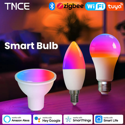 Smart Dimmable LED Light Bulb,  2700K-6500K RGB with Voice Control