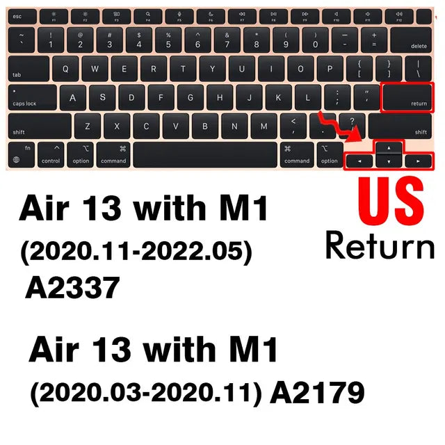 Silicone Keyboard Cover for MacBook Air 13 M2, Pro 13 M1, Pro 14, Pro 16 Max - Compatible with Models A2337, A2338, A2442, A2779, A2681, A2485