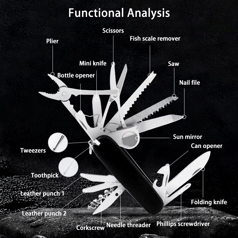 All-in-One Multi-Tool: 30 Practical Functions for Everyday Carry